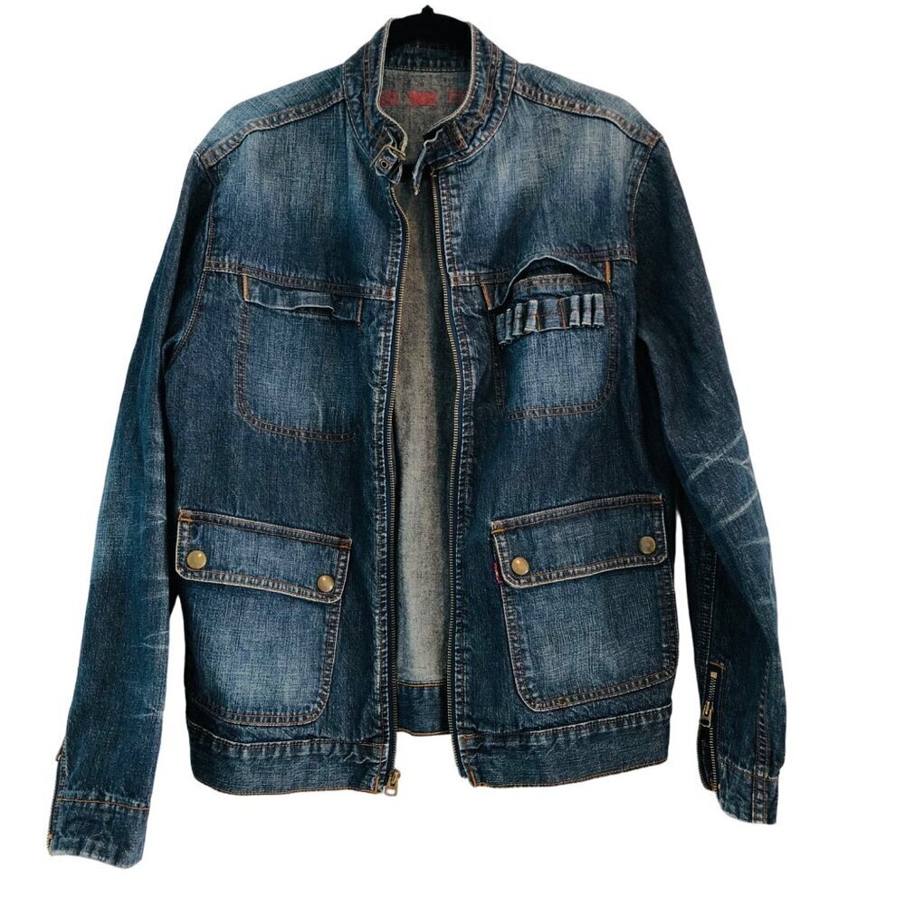Levis Jean Jacket Limited Edition Mens Size M Moto Biker European Market ? 2005 - Picture 2 of 12